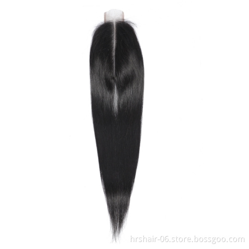 Long middle free three part closure with hair weaving Peruvian hair bundles with 2x6 4x4 13x4 360frontal